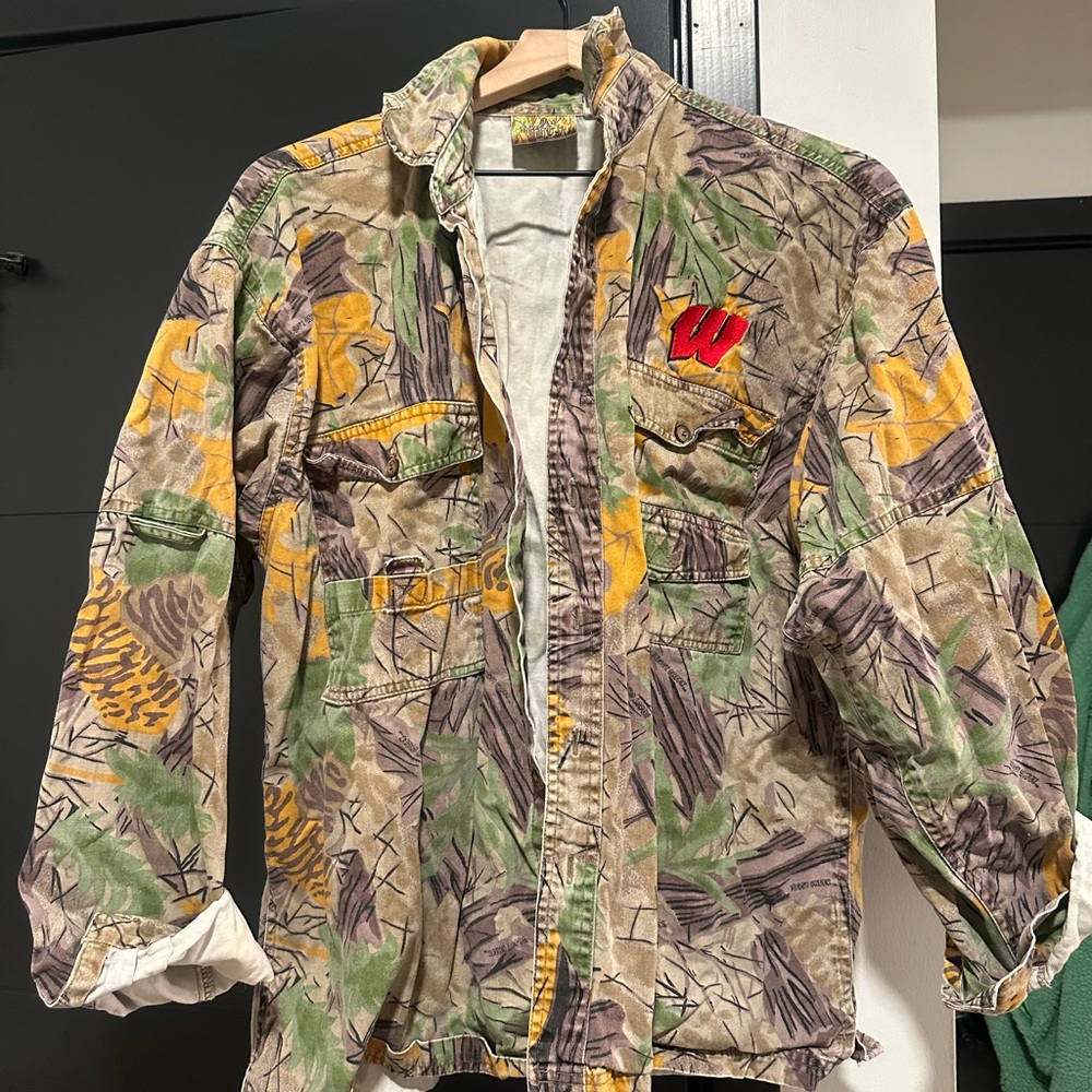 Camouflage Jacket with Wisconsin Logo